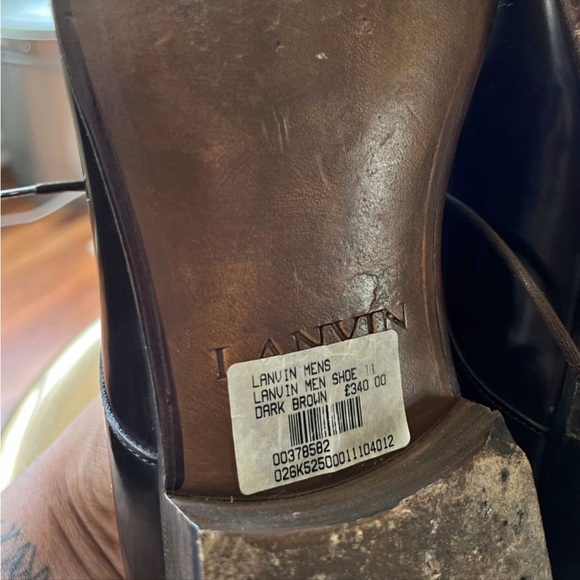 Lanvin Leather Men’s Shoes Dark Brown Size 11 - Picture 7 of 7